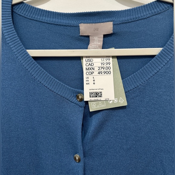 H&M Blue Button Down Cardigan - Picture 3 of 4
